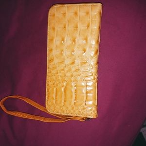 Never used faux leather yellow wallet